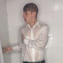 WETColours: Guy Showers Removing Jeans + Jacket, Hot Display Thru Shirt