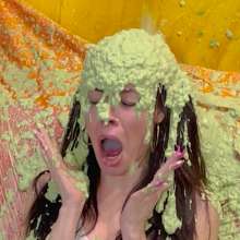somedude82: Hooters Babe Jasmin Gets Slimed and Strips for Her Review
