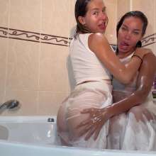 WetlookMissVikiWAM: Hot!  In Oil Kisses and Hot Touches!  Very Transparent!