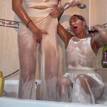 WetlookMissVikiWAM: Hot!  In Oil Kisses and Hot Touches!  Very Transparent!