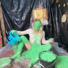 RevSlymsford: Kaydens and Her Pristine White Sweater Vs Chunky Green Slime