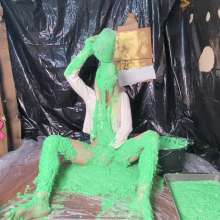 RevSlymsford: Kaydens and Her Pristine White Sweater Vs Chunky Green Slime