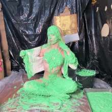 RevSlymsford: Kaydens and Her Pristine White Sweater Vs Chunky Green Slime