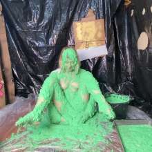 RevSlymsford: Kaydens and Her Pristine White Sweater Vs Chunky Green Slime