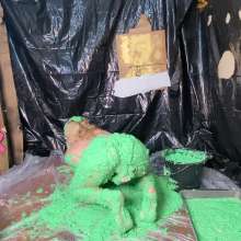 RevSlymsford: Kaydens and Her Pristine White Sweater Vs Chunky Green Slime