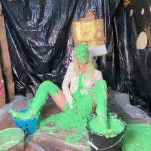 RevSlymsford: Kaydens and Her Pristine White Sweater Vs Chunky Green Slime