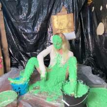 RevSlymsford: Kaydens and Her Pristine White Sweater Vs Chunky Green Slime
