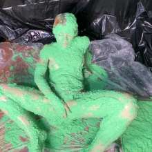 RevSlymsford: Kaydens In Silk Knickers Covers Herself Thick Chunky Slime