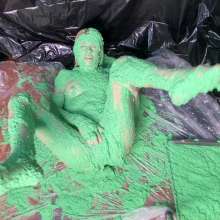 RevSlymsford: Kaydens In Silk Knickers Covers Herself Thick Chunky Slime