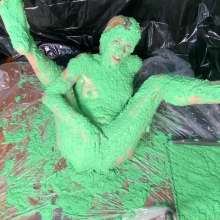 RevSlymsford: Kaydens In Silk Knickers Covers Herself Thick Chunky Slime