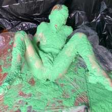 RevSlymsford: Kaydens In Silk Knickers Covers Herself Thick Chunky Slime