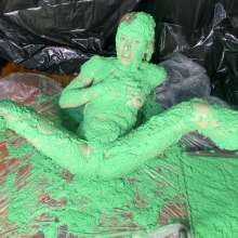 RevSlymsford: Kaydens In Silk Knickers Covers Herself Thick Chunky Slime