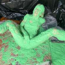 RevSlymsford: Kaydens In Silk Knickers Covers Herself Thick Chunky Slime