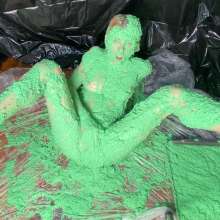 RevSlymsford: Kaydens In Silk Knickers Covers Herself Thick Chunky Slime