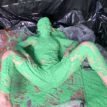 RevSlymsford: Kaydens In Silk Knickers Covers Herself Thick Chunky Slime