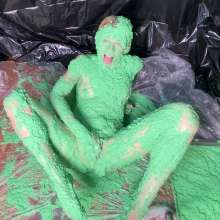 RevSlymsford: Kaydens In Silk Knickers Covers Herself Thick Chunky Slime