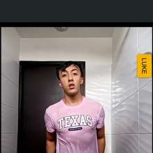 WETColours: Luke in the Shower in a Pink T-shirt and Jeans