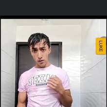 WETColours: Luke in the Shower in a Pink T-shirt and Jeans