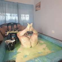 Darkabyss445: Messy Feet, Legs Spread Wide and Gunge Masturbation