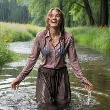 Wetmaxiskirts: If you go down to the woods today... (wetlook)