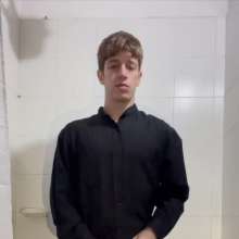WETColours: Ostin Showers Wearing a Black Shirt and Using Shampoo