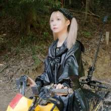 RSSRuinStreetStyle: Tokyo Girl in Leather Sailor Uniform and Swimsuit Rides Muddy Bike!