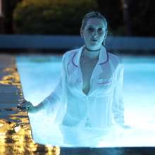 MistressSplash: Satin Pyjamas and Robe In The Pool and Hottub + Underwater