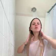 Top Messy Girls: Shower in a Transparent White T-shirt!