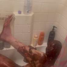 Trixxi Muddy Messy Girl: Shower Surprise Chocolate Covered Ass Fuck