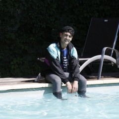 wetlookercom: 3 guys and guys group swim in clothes!