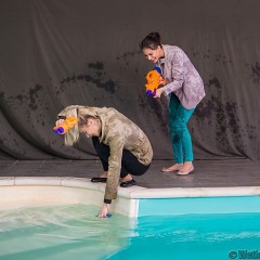 EuroWAM Team: Adria, Maya and Andreea splashing each other