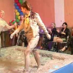 : Blonde Vs.  Brunette Mud Battle