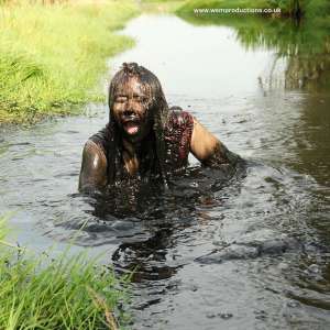 WSMProductions: Jade in final mud-larking in the black silty peaty oily mud--Wsm