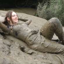 DungeonMasterOne: Chastity wears designer Armani jeans into the mudbanks!