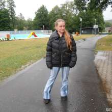 Perfectwetlook: Winter Jacket in the Pool
