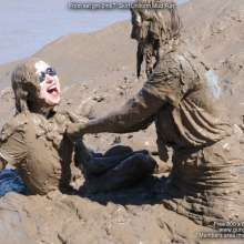 DungeonMasterOne: Langstonedale: Honeysuckle and Maude in skirt uniform mud fun!