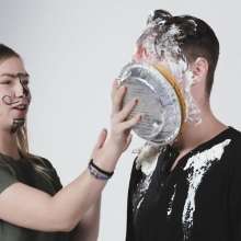 gungedguy10: Messy Fear Pong--Pie in the face
