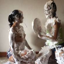 MessyCleo: Paty and Das have a lot a fun playing in shaving foam!