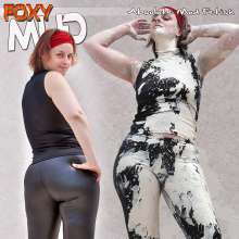 FOXY: Black legging kaolin covered