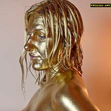 Trouso: Gilded Lily--Lily is painted all over gold