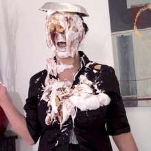 Messygirl: Obliterated with pies during a survey