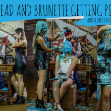 walking the plank: New- Redhead lawyer and brunette architect taking several pies in the face