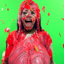 PieZone: Shaquana's Back!  Huge G Cups Walloped in Pies and Slime!