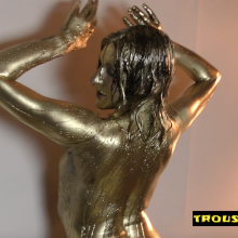 Trouso: Gilded Lily--Lily is painted all over gold