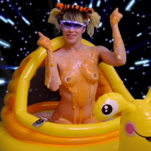 messyhot: UltraHappy Audra Gets Slimed in Her Space Snail