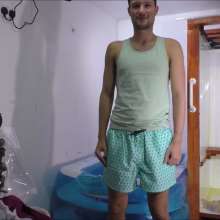 Candyguys: Ed bathes in gunge in shorts and trainers + nude