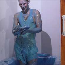 Candyguys: Ed bathes in gunge in shorts and trainers + nude