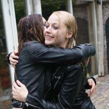 eileenvogel: Eileen and Leila in full leather outfits