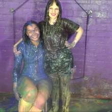 DungeonMasterOne: Hot Pants and Hot Playsuit Covered in Gunge!