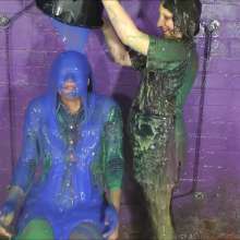 DungeonMasterOne: Hot Pants and Hot Playsuit Covered in Gunge!